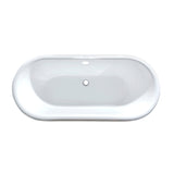 Aqua Eden VBT7D663013NB1 66-Inch Cast Iron Double Ended Clawfoot Tub with 7-Inch Faucet Drillings, Black/White/Polished Chrome