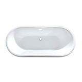 Aqua Eden VBT7D663013NB5 66-Inch Cast Iron Double Ended Clawfoot Tub with 7-Inch Faucet Drillings, Black/White/Oil Rubbed Bronze
