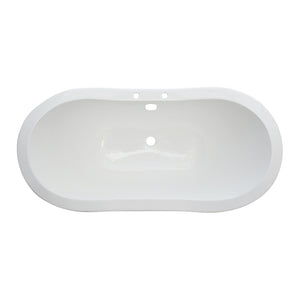 Aqua Eden VBT7D7231NC1 72-Inch Cast Iron Double Slipper Clawfoot Tub with 7-Inch Faucet Drillings, Black/White/Polished Chrome