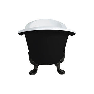 Aqua Eden VBT7D7231NC5 72-Inch Cast Iron Double Slipper Clawfoot Tub with 7-Inch Faucet Drillings, Black/White/Oil Rubbed Bronze