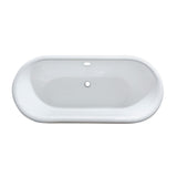 Aqua Eden VBTND663013NB8 66-Inch Cast Iron Double Ended Clawfoot Tub (No Faucet Drillings), Black/White/Brushed Nickel
