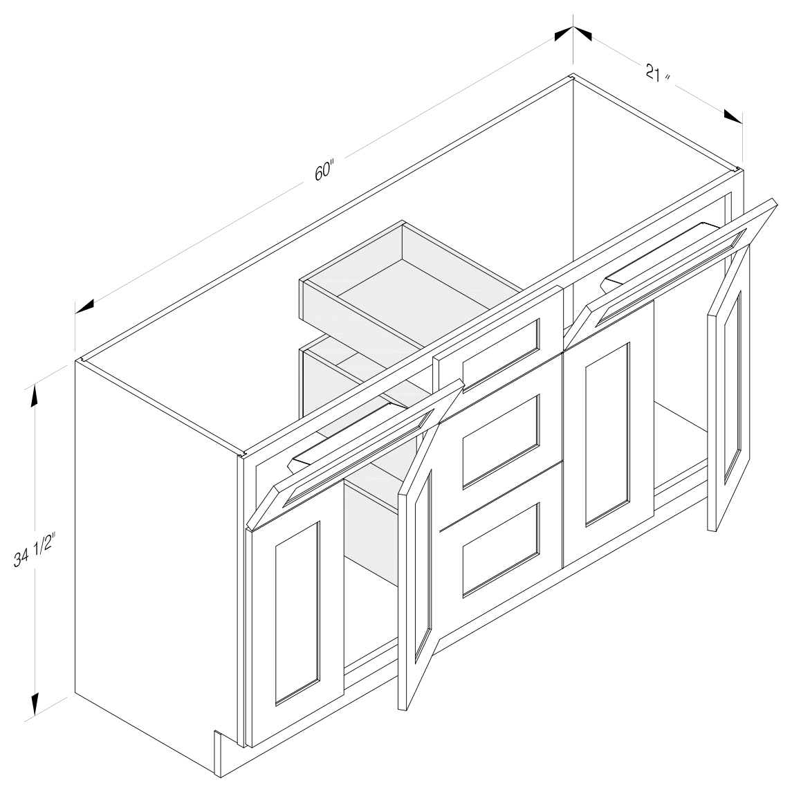 Cab-Tec Shaker Dove Bath Cabinet - SD-VCD6021