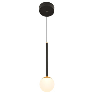 VONN Capri VCP2101BL 5" 1-Light Integrated LED ETL Certified Height Adjustable Pendant, with Glass Shade, Black