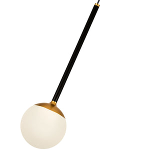 VONN Capri VCP2101BL 5" 1-Light Integrated LED ETL Certified Height Adjustable Pendant, with Glass Shade, Black