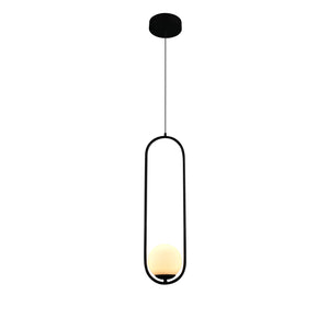 VONN Capri VCP2105BL 7" Integrated LED ETL Certified Height Adjustable Pendant with Glass Shade in Black