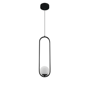 VONN Capri VCP2105BL 7" Integrated LED ETL Certified Height Adjustable Pendant with Glass Shade in Black