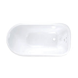 Aqua Eden VCT3D483018NT1 48-Inch Cast Iron Roll Top Clawfoot Tub with 3-3/8 Inch Wall Drillings, White/Polished Chrome