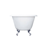 Aqua Eden VCT3D543019NT1 54-Inch Cast Iron Roll Top Clawfoot Tub with 3-3/8 Inch Wall Drillings, White/Polished Chrome