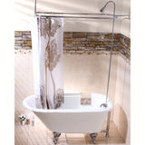 Aqua Eden VCT3D543019NT1 54-Inch Cast Iron Roll Top Clawfoot Tub with 3-3/8 Inch Wall Drillings, White/Polished Chrome
