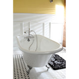 Aqua Eden VCT3D543019NT1 54-Inch Cast Iron Roll Top Clawfoot Tub with 3-3/8 Inch Wall Drillings, White/Polished Chrome