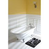 Aqua Eden VCT3D543019NT1 54-Inch Cast Iron Roll Top Clawfoot Tub with 3-3/8 Inch Wall Drillings, White/Polished Chrome
