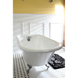 Aqua Eden VCT3D543019NT1 54-Inch Cast Iron Roll Top Clawfoot Tub with 3-3/8 Inch Wall Drillings, White/Polished Chrome