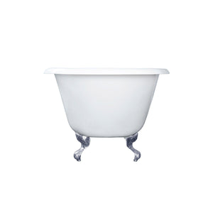 Aqua Eden VCT3D603019NT1 60-Inch Cast Iron Roll Top Clawfoot Tub with 3-3/8 Inch Wall Drillings, White/Polished Chrome
