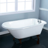 Aqua Eden VCT3D603019NT5 60-Inch Cast Iron Roll Top Clawfoot Tub with 3-3/8 Inch Wall Drillings, White/Oil Rubbed Bronze