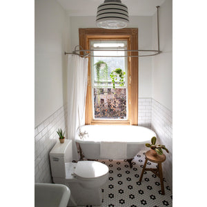 Aqua Eden VCT3D603019NT5 60-Inch Cast Iron Roll Top Clawfoot Tub with 3-3/8 Inch Wall Drillings, White/Oil Rubbed Bronze