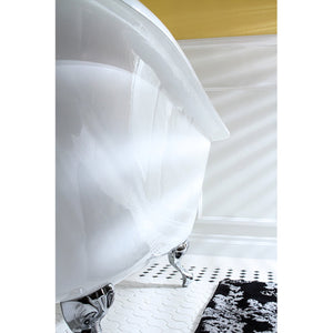 Aqua Eden VCT3D663019NT1 66-Inch Cast Iron Roll Top Clawfoot Tub with 3-3/8 Inch Wall Drillings, White/Polished Chrome