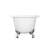 Aqua Eden VCT7D603017NB1 60-Inch Cast Iron Double Ended Clawfoot Tub with 7-Inch Faucet Drillings, White/Polished Chrome