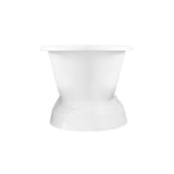 Aqua Eden VCT7D663025 66-Inch Cast Iron Double Ended Pedestal Tub with 7-Inch Faucet Drillings, White