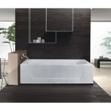 Aqua Eden VCTAP603015L 60-Inch Cast Iron 3-Wall Alcove Tub with Left Hand Drain Hole, White