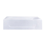 Aqua Eden VCTAP603015L 60-Inch Cast Iron 3-Wall Alcove Tub with Left Hand Drain Hole, White
