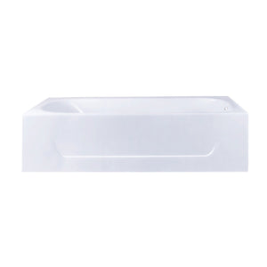 Aqua Eden VCTAP603015R 60-Inch Cast Iron 3-Wall Alcove Tub with Right Hand Drain Hole, White