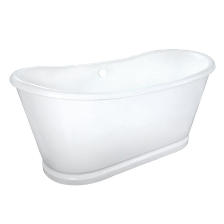 Aqua Eden VCTDS662829 66-Inch Double Slipper Cast Iron Skirted Pedestal Tub, White