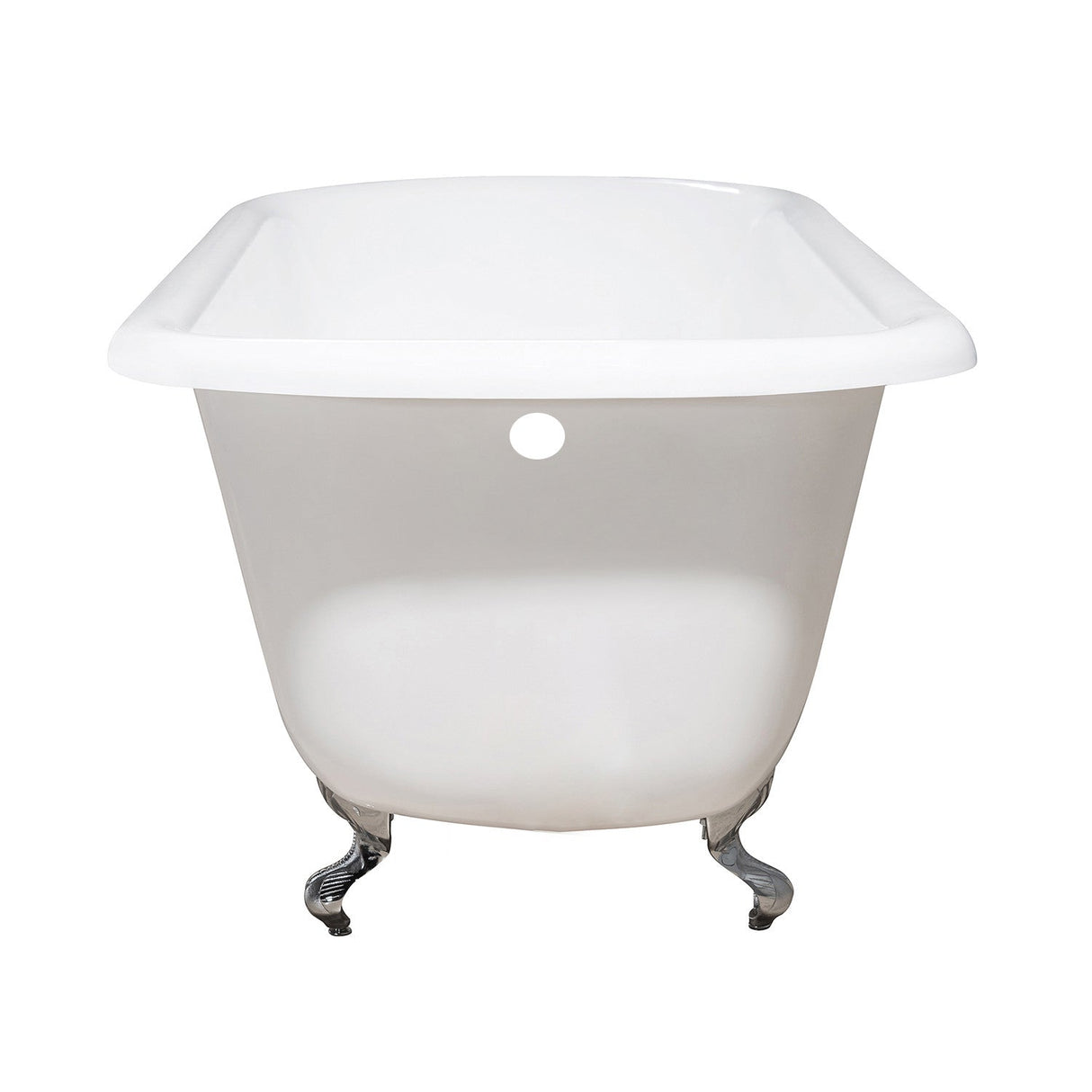 Aqua Eden VCTND483117W1 48-Inch Cast Iron Roll Top Clawfoot Tub (No Faucet Drillings), White/Polished Chrome