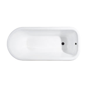Aqua Eden VCTND483117W1 48-Inch Cast Iron Roll Top Clawfoot Tub (No Faucet Drillings), White/Polished Chrome