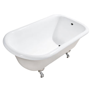 Aqua Eden VCTND483117W1 48-Inch Cast Iron Roll Top Clawfoot Tub (No Faucet Drillings), White/Polished Chrome