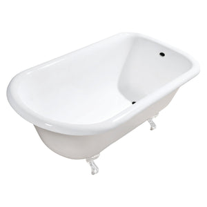 Aqua Eden VCTND483117WH 48-Inch Cast Iron Roll Top Clawfoot Tub (No Faucet Drillings), White