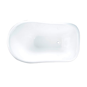 Aqua Eden VCTND513029 51-Inch Single Slipper Cast Iron Skirted Pedestal Tub, White