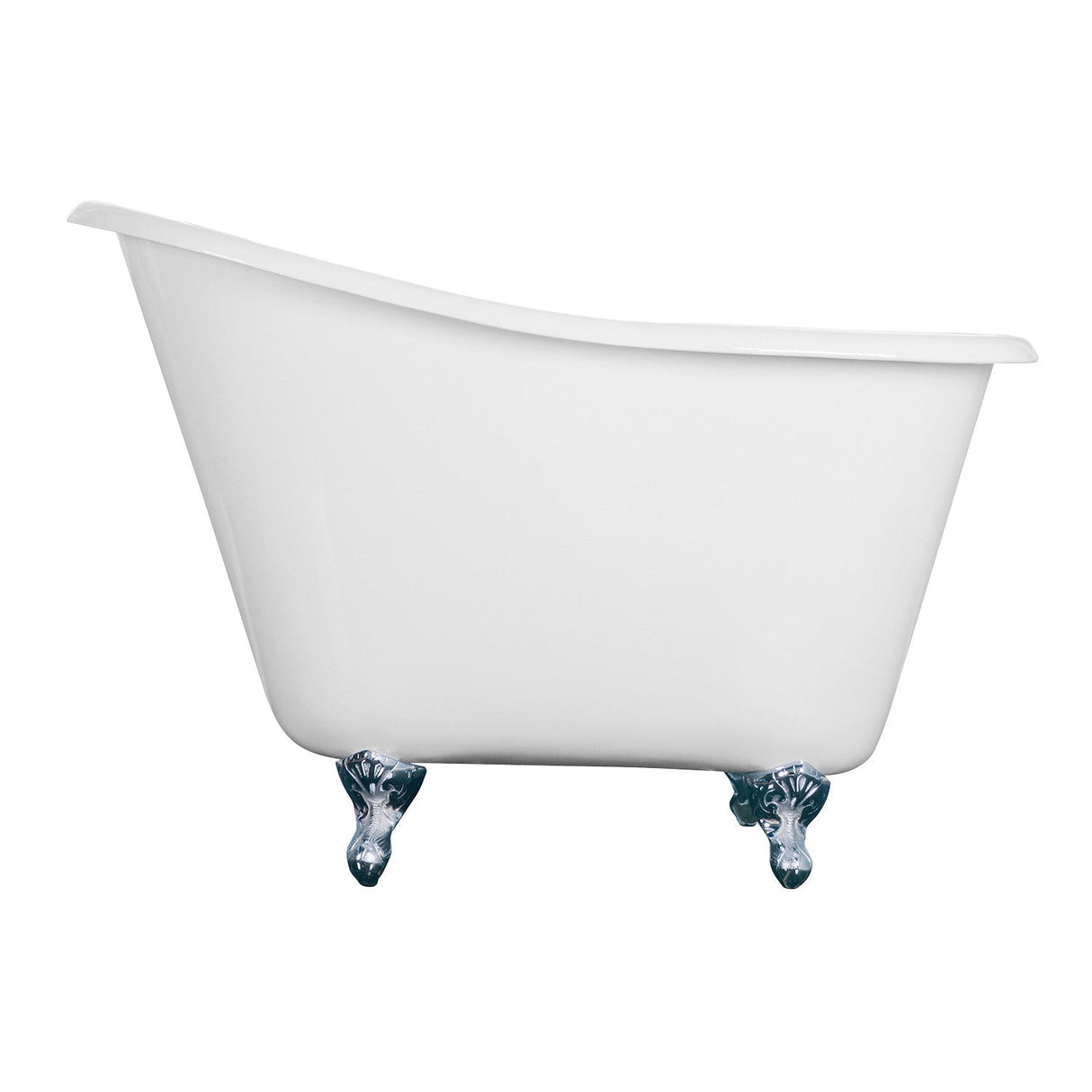 Tazatina VCTND5130NT1 51-Inch Cast Iron Single Slipper Clawfoot Tub (No Faucet Drillings), White/Polished Chrome