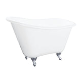 Tazatina VCTND5130NT1 51-Inch Cast Iron Single Slipper Clawfoot Tub (No Faucet Drillings), White/Polished Chrome