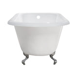 Aqua Eden VCTND543019W1 54-Inch Cast Iron Roll Top Clawfoot Tub (No Faucet Drillings), White/Polished Chrome