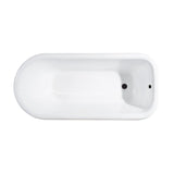 Aqua Eden VCTND543019W1 54-Inch Cast Iron Roll Top Clawfoot Tub (No Faucet Drillings), White/Polished Chrome