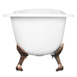 Tazatina VCTND5431B5 54-Inch Cast Iron Single Slipper Clawfoot Tub (No Faucet Drillings), White/Oil Rubbed Bronze