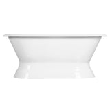 Aqua Eden VCTND603024 60-Inch Cast Iron Double Ended Pedestal Tub (No Faucet Drillings), White