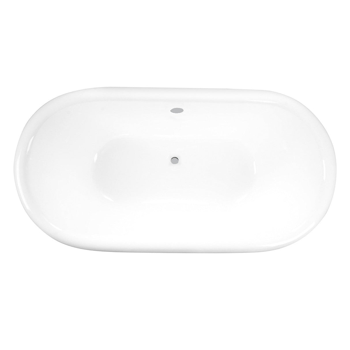 Aqua Eden VCTND603024 60-Inch Cast Iron Double Ended Pedestal Tub (No Faucet Drillings), White