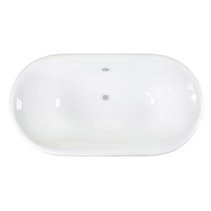 Aqua Eden VCTND603119NC1 60-Inch Cast Iron Double Ended Clawfoot Tub (No Faucet Drillings), White/Polished Chrome