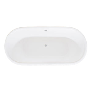 Aqua Eden VCTND663025 66-Inch Cast Iron Double Ended Pedestal Tub (No Faucet Drillings), White