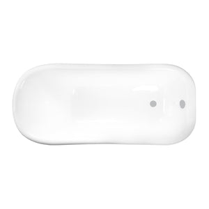 Aqua Eden VCTND663028 67-Inch Cast Iron Single Slipper Pedestal Tub (No Faucet Drillings), White