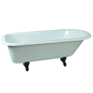 Aqua Eden VCTND673123T5 66-Inch Cast Iron Roll Top Clawfoot Tub (No Faucet Drillings), White/Oil Rubbed Bronze