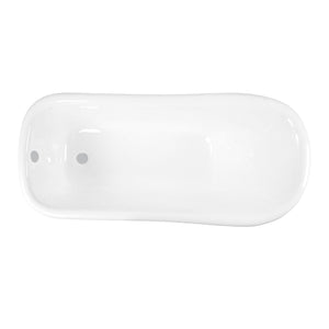 Aqua Eden VCTND673128 67-Inch Cast Iron Single Slipper Pedestal Tub (No Faucet Drillings), White