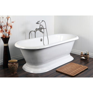 Aqua Eden VCTND723224 72-Inch Cast Iron Double Ended Pedestal Tub (No Faucet Drillings), White