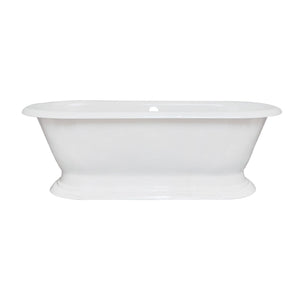 Aqua Eden VCTND723224 72-Inch Cast Iron Double Ended Pedestal Tub (No Faucet Drillings), White