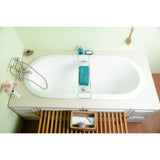 Aqua Eden VCTPN632717 63-Inch Cast Iron Oval Drop-In Tub with Center Drain Hole, White