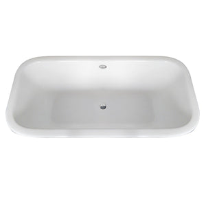 Aqua Eden VCTQND6732NL2 67-Inch Cast Iron Double Ended Clawfoot Tub (No Faucet Drillings), White/Polished Brass