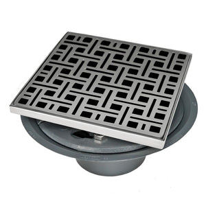 Infinity Drain VDB 5-A 5” x 5” VD 5 - Strainer - Lines Pattern & 2" Throat w/ABS Bonded Flange 2”, 3”, & 4” Outlet