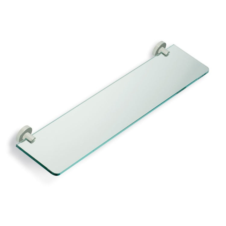 Satin Nickel Clear Glass Bathroom Shelf