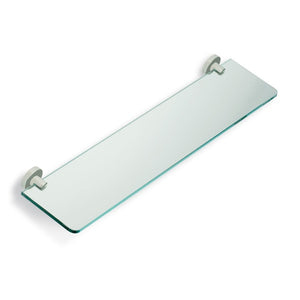 Satin Nickel Clear Glass Bathroom Shelf